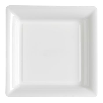 12 Assiettes Cocktail Carrée en Plastique - Blanc