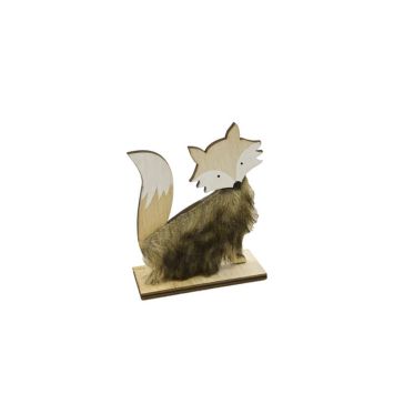 deco renard bois fourrure | jourdefete.com