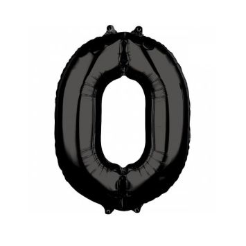 Ballon à air Chiffre Noir - 66 cm - Chiffre au Choix