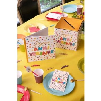 Tirelire en carton - Anniversaire Ballons Multicolores