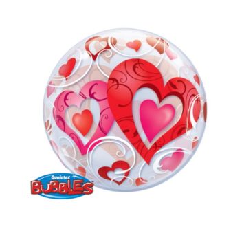 BALLON HÉLIUM BUBBLE CŒURS

