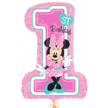 Ballon Métallique Hélium "1st Birthday - Minnie"