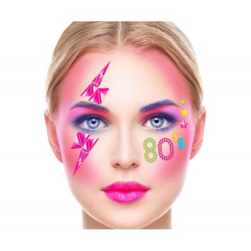 Bijoux adhésifs pour visage - Années 80
