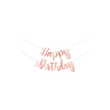 bannière de lettres happy birthday rose gold | jourdefete.com