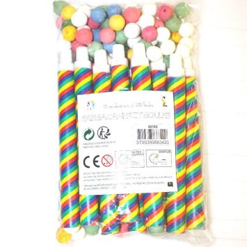 Blister Cotillons - 10 Sarbacanes et 200 boules | jourdefete.com
