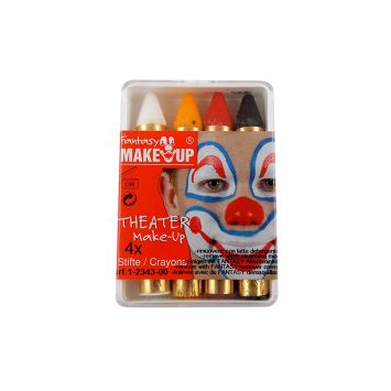 Boîte de 4 crayons - blanc jaune rouge noir