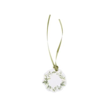 10 étiquettes avec ruban de la collection botanique vert et or