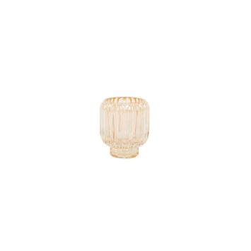 Bougeoir Ambre Apothicaire Verre Fumé 8 x 7 cm | jourdefete.com