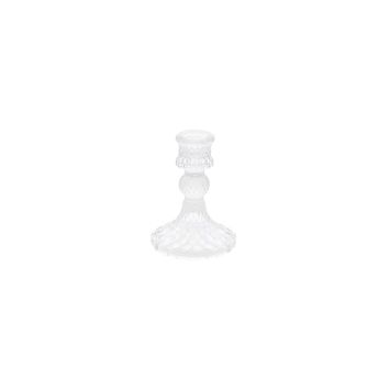  bougeoir en verre transparent - 8CM X 10.5CM 
