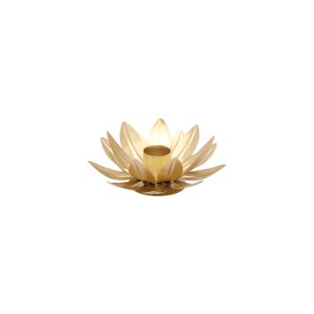 porte bougie flambeau fleur dorée 11.5 x 5 cm