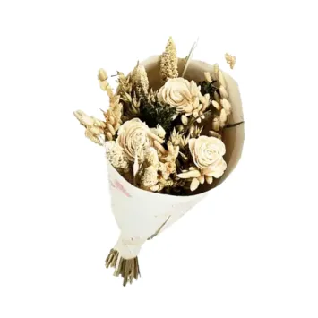 Bouquet de fleurs Sola blanc crème - 50 cm