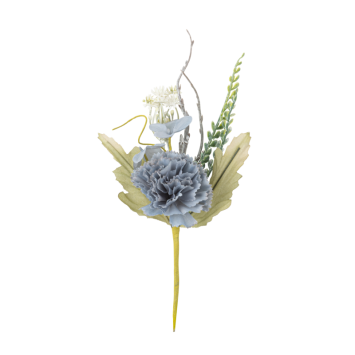 Branche de pivoine bleue et feuillage - 20 cm