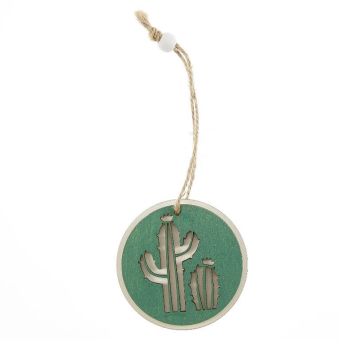 Deux cactus bois avec rondin diametre 7 cm a suspendre| jourdefete.com