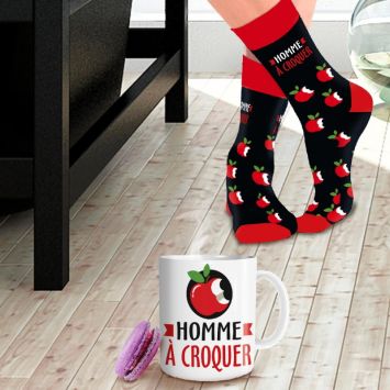 Coffret Cadeau Mug et Chaussettes - Homme à croquer