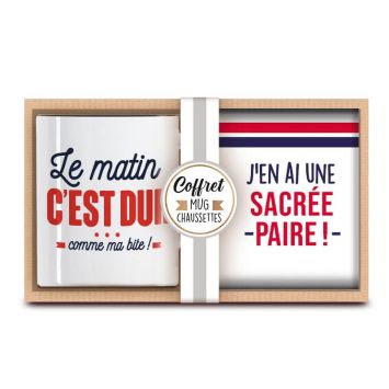 coffret cadeau mug et chaussette sacree paire | jourdefete.com