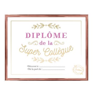 cadre diplôme de la super collègue | jourdefete.com