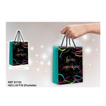 Pochette Cadeau "Joyeux Anniversaire" Serpentins - Petit Modèle