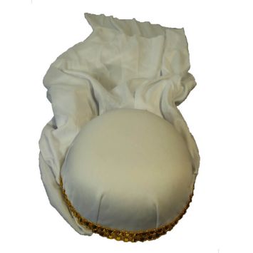 coiffe de cheik blanche et dorée pour adulte | jourdefete.com
