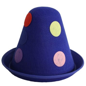Chapeau de Clown à pois multicolores - Bleu