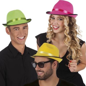 Chapeau fluo en feutre Ricci - Couleur Aléatoire | jourdefete.com