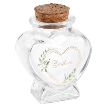 Pot en verre en forme de cœur - Ô Bonheur | jourdefete.com