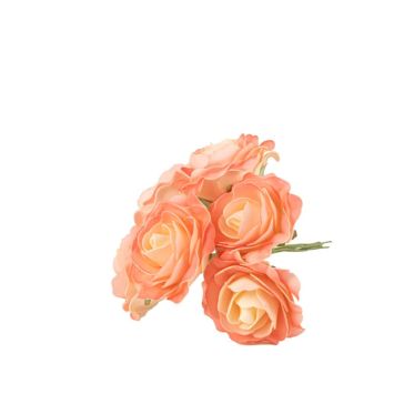 Bouquet de 6 roses en mousse - 9 x 25 cm - Couleur au choix
