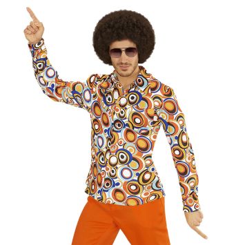 Chemise Disco "Bubbles" des Années 70 pour homme - Taille au choix