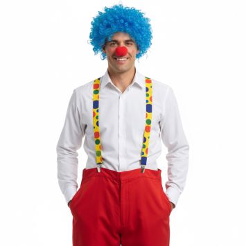 Bretelles jaunes à pois de Clown