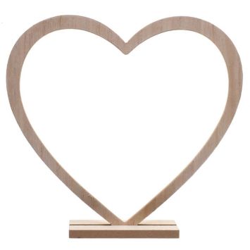 Centre de table - Grand Cœur en bois | jourdefete.com