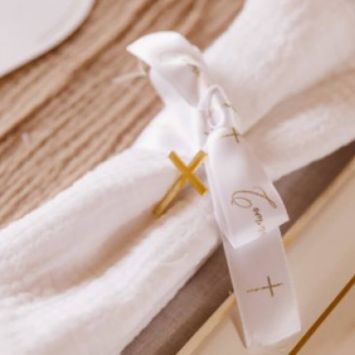 10 Décorations de table - Croix - Plexi Or