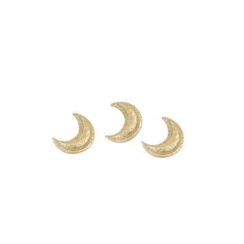 5 stickers lune paillettes dorées