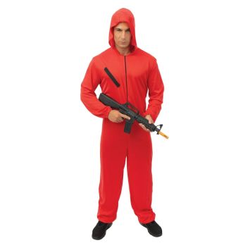 Déguisement braqueur rouge avec capuche pour soirée costumée | jourdefete.com