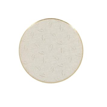 Assiettes 10 ans effet lin et or diamètre 18 cm | jourdefete.com