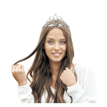 Diadème argenté de Reine avec strass