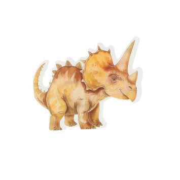 10 serviettes en forme de tricératops en papier - 36 x 30 cm - Collection Dinosaures