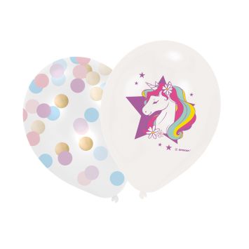 6 ballons en latex - 28 cm - Collection Dreams Licorne