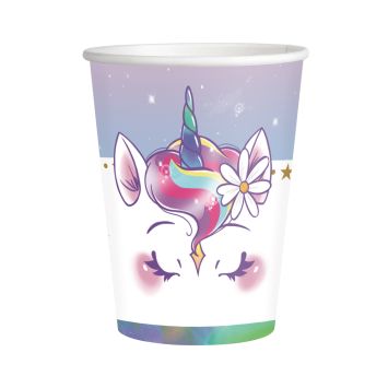 8 gobelets en carton - 25 cl - Collection Dreams Licorne