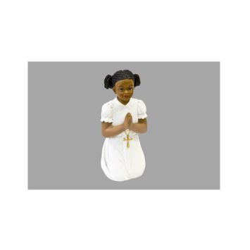 figurine en resine communiant peau fonce a genoux fille ou garcon | jourdefete.com