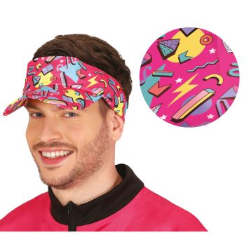 Visière rose fluo des Années 80 pour adulte