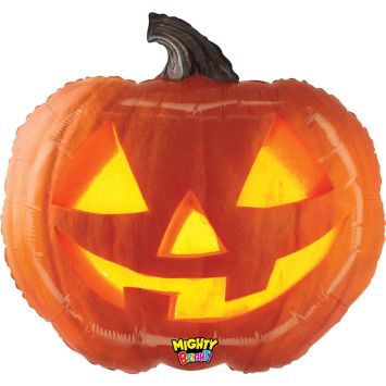 Ballon en aluminium d'Halloween - Citrouille "Jack O' Lantern" - 59 x 52 cm