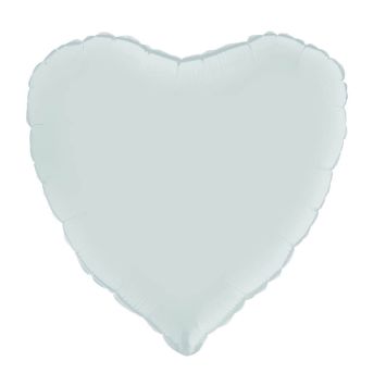 Ballon Hélium Cœur Satiné 46 cm - bleu pastel
