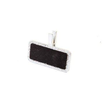 Mini ardoises sur pinces x6 - Argent pailleté