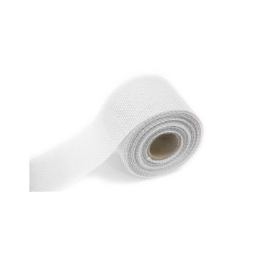 Ruban fantaisie effet jute - Blanc
