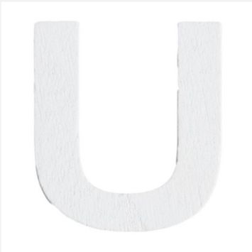 Lettre U en Bois Blanc - 5 cm