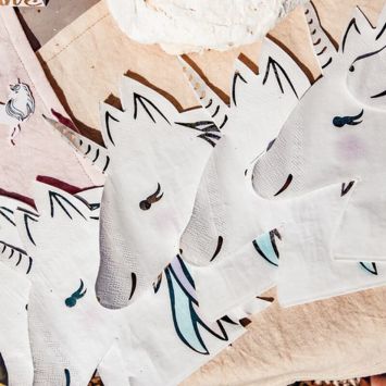 16 Serviettes - Collection Licorne Pastel