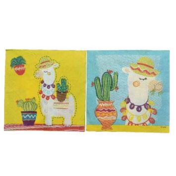 Lot de 20 Serviettes en Papier Lama | jourdefete.com