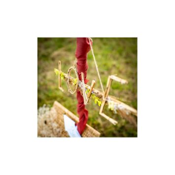 Suspension Mot Love fleurs séchées et bambou - 61 cm