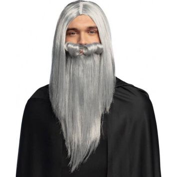 Une jolie perruque de magicien avec barbe pour le carnaval ou une soirée à thème | jourdefete.com