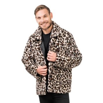 Manteau en fausse fourrure - Léopard - Taille au choix