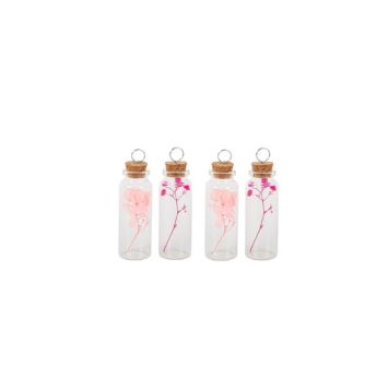 4 marque-places en verre avec fleurs séchées - Modèle au choix